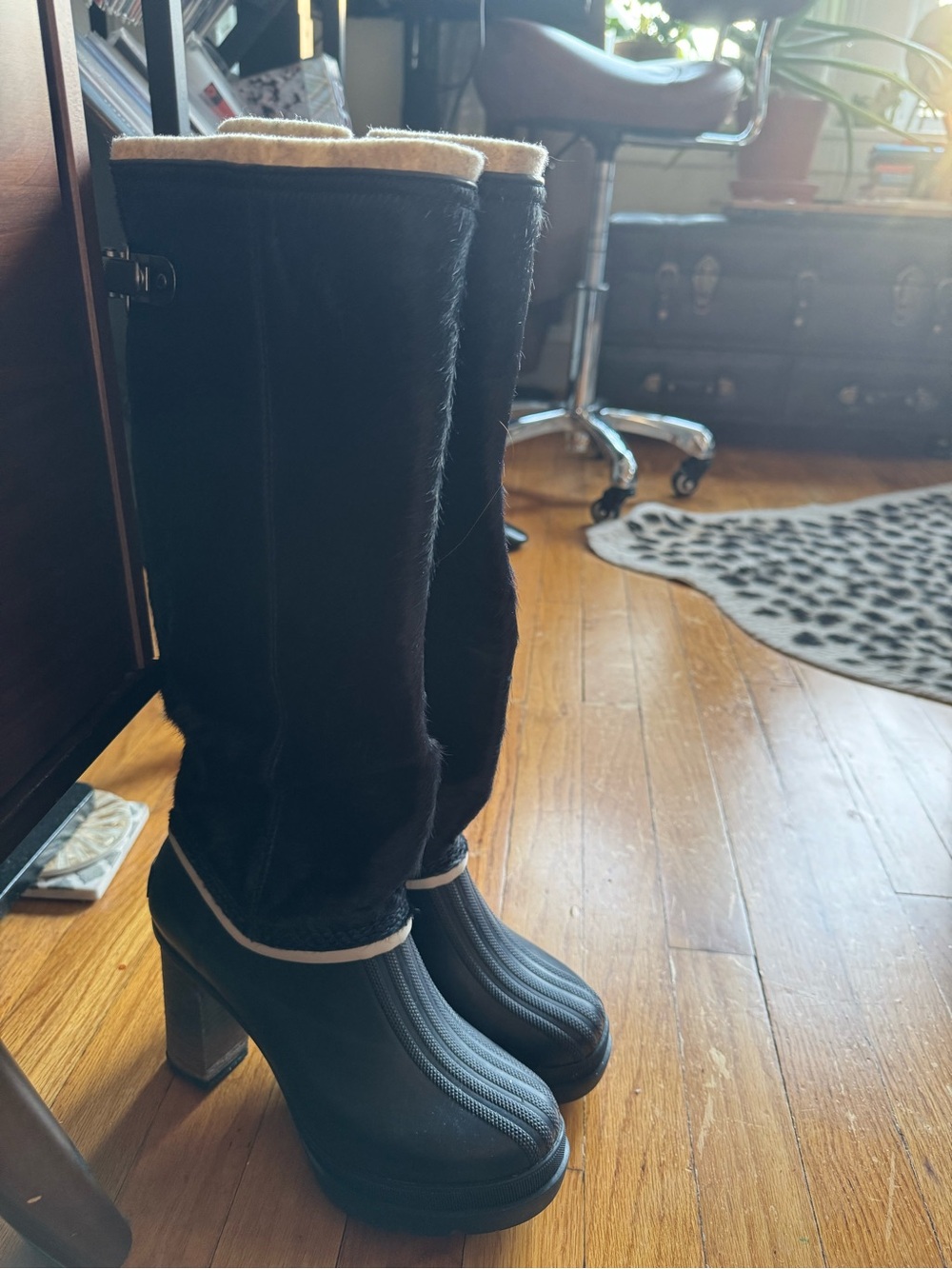 Sorel NL2407-464 Tall Waterproof Heeled Boots Navy NWOT Size 8